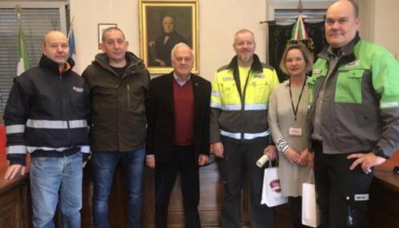 RICEVUTI IN COMUNE I VERTICI DELLA VALMET, CHE LAVORA ALLA NUOVA LINEA 9 BURGO