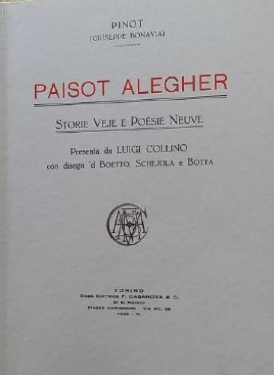 Le pagine di Giuseppe Bonavia rilanciano Cardè “paisot alegher”
