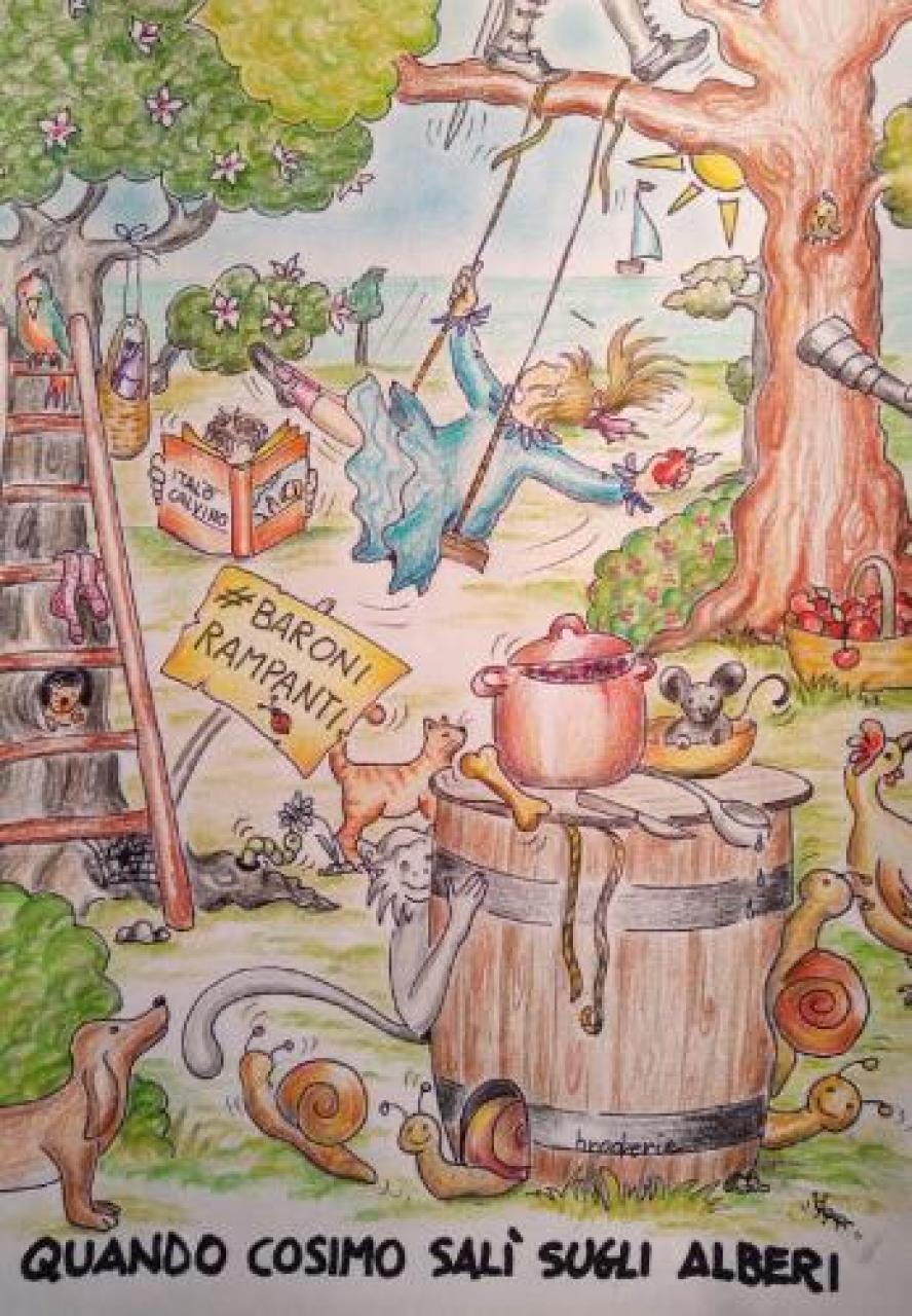 Prima puntata. dalle letture dell’attore lino guanciale alle tavole della vignettista saluzzese autrice di broderie Il Barone rampante di Calvino nella favola a colori di Rosanna