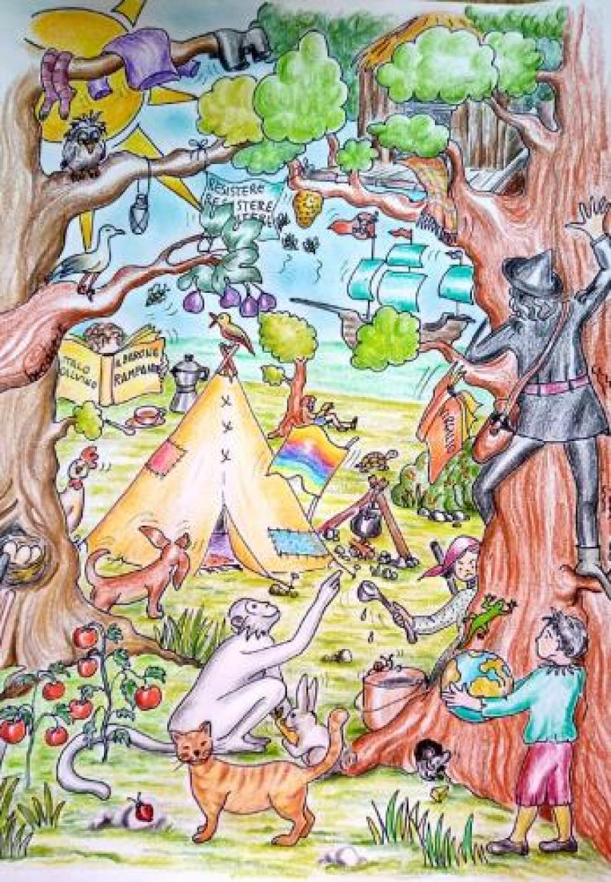 Cosimo, Viola, Ottimo e i turchi La vita sugli alberi del Barone Le nuove tavole della saluzzese rosanna pasero raccontano il romanzo di italo calvino