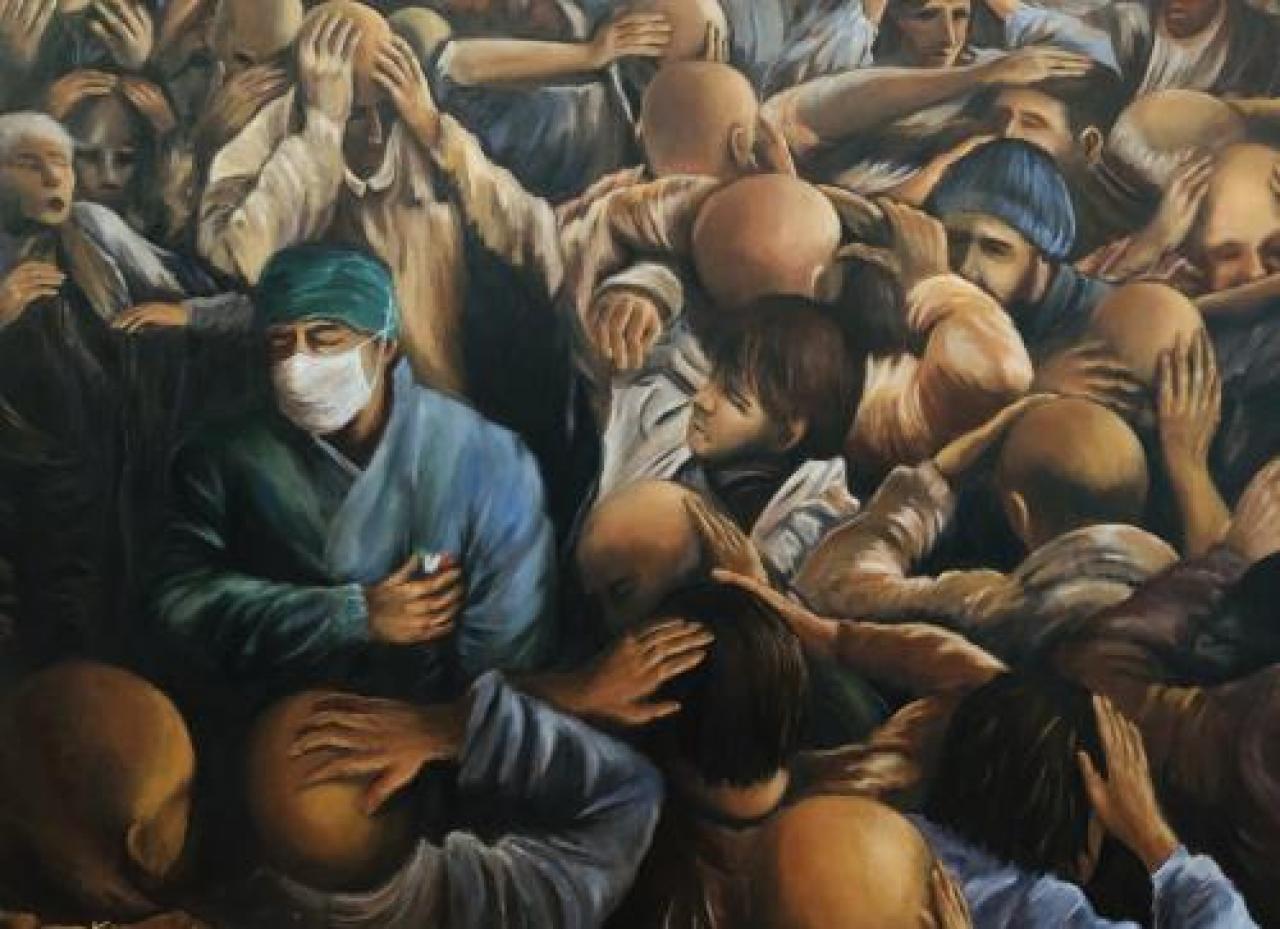 Il quadro Libera Nos in dono a Bergamo primo piano L’autore Fausto Nazer: un gesto per dimostrare la nostra vicinanza