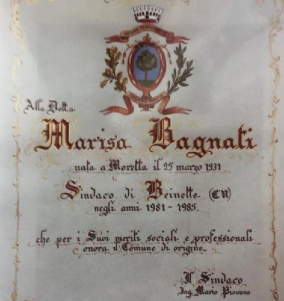 Il ricordo di Marisa Bagnati