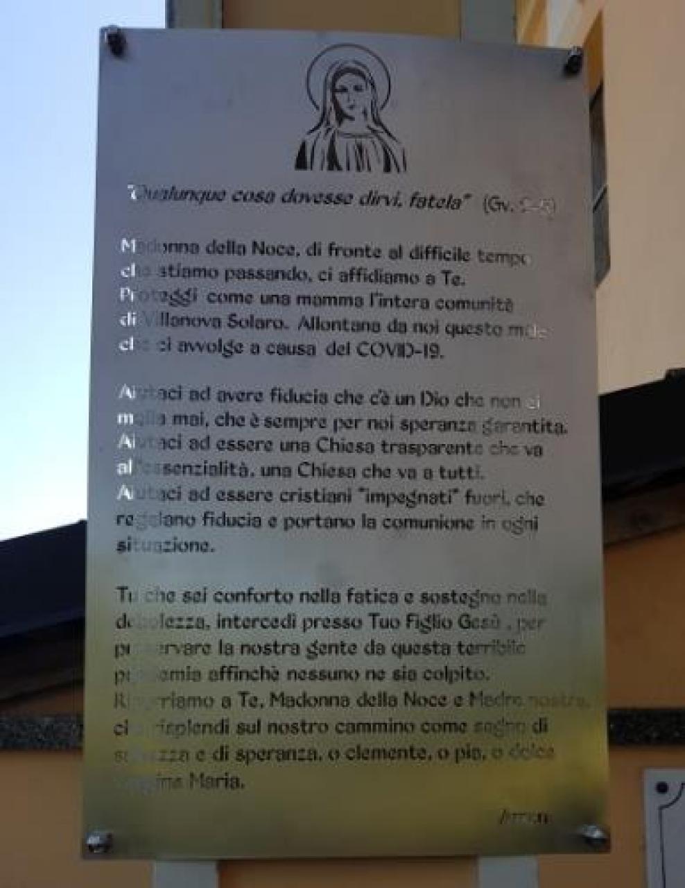 Affidata alla Madonna della Noce la ripresa della normalità in paese