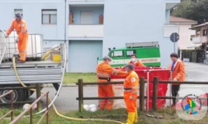 Le squadre di Protezione civile della valle Po impegnate nel soccorso ai paesi alluvionati