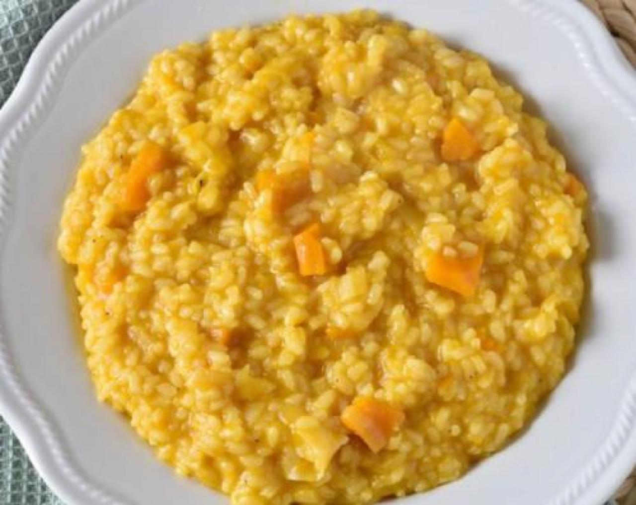 Risotto con zucca e porri
