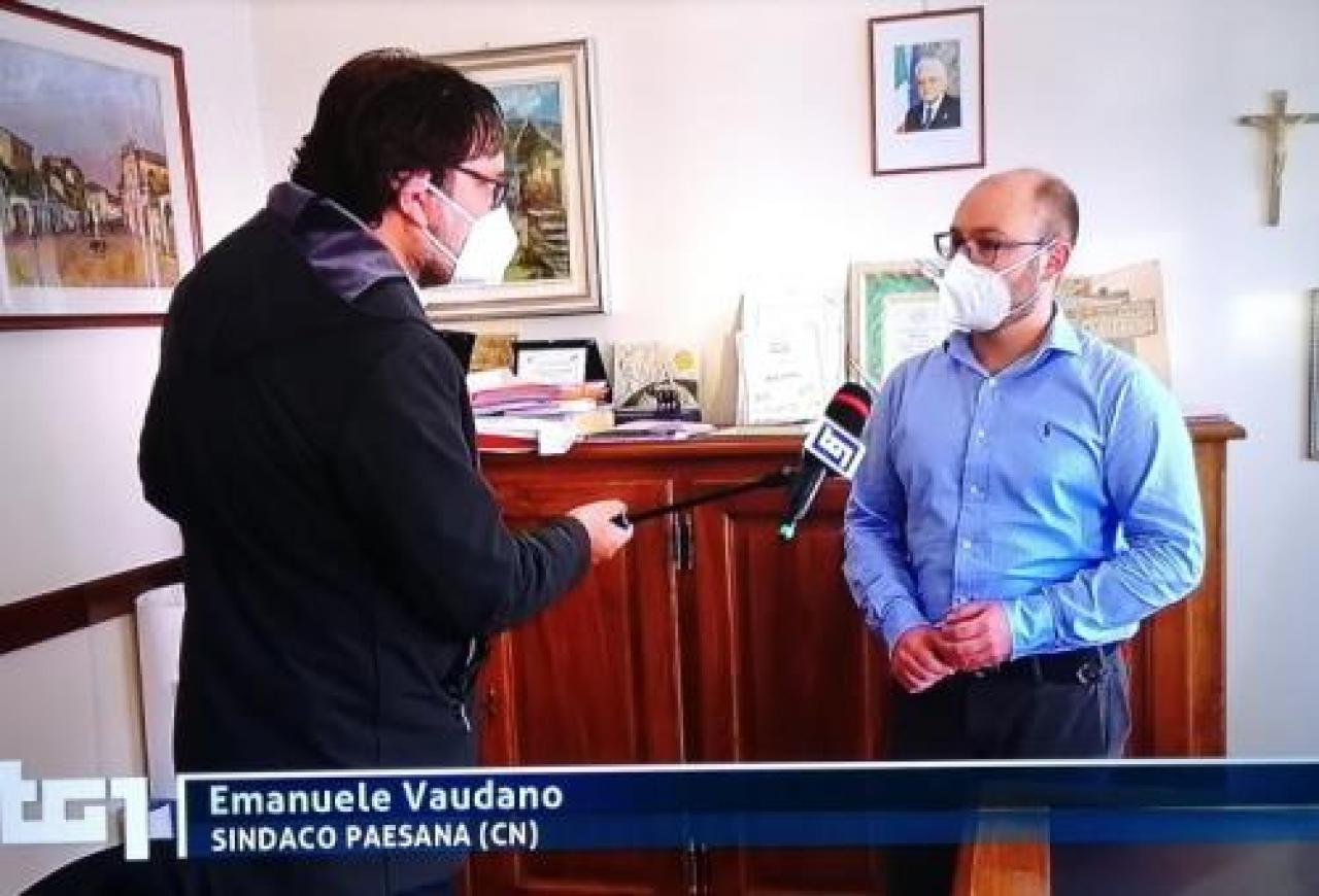 Paesana, vetrina sul Tg1 per il sindaco Vaudano