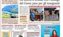 Prima pagina della Gazzetta di Saluzzo con importanti temi. Dalla scuola al trasferimento del comandante Beltempo