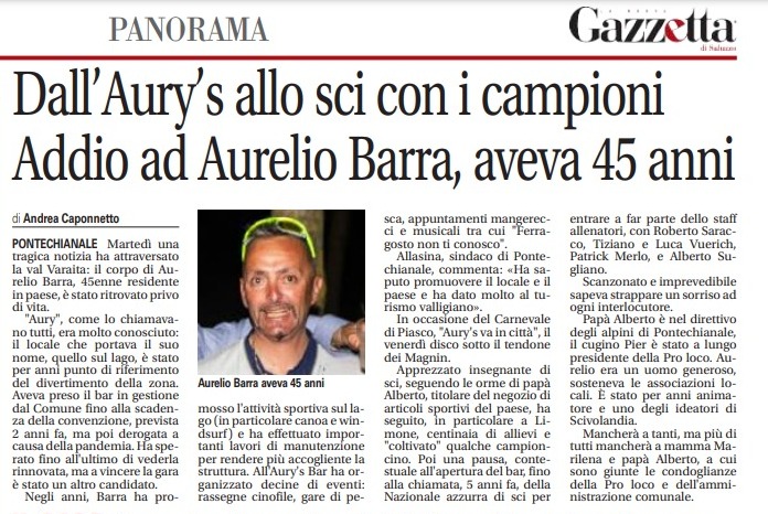 Pontechianale: addio a Aurelio Barra, ex gestore dell’Aury’s bar
