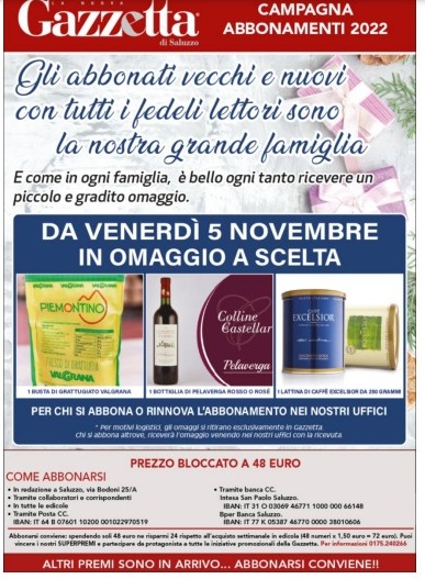 Pronti per la campagna abbonamenti con molti vantaggi…Venerdì 5 novembre si parte