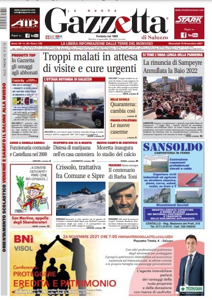 Ecco la prima pagina della Gazzetta di Saluzzo