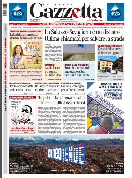 Ecco la prima pagina della Gazzetta di Saluzzo