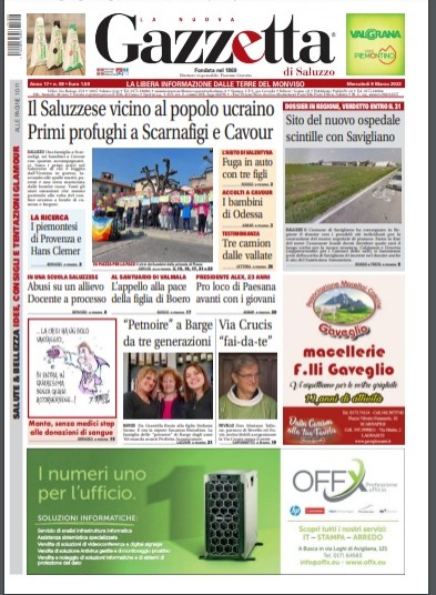 Ecco la prima pagina della Gazzetta di Saluzzo