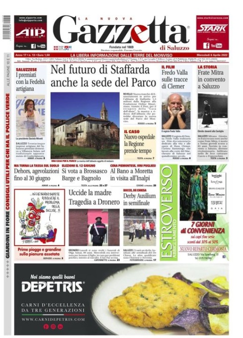 Ecco la prima pagina della Gazzetta di Saluzzo