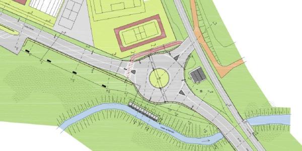 Arriva la rotonda vicino al ponte Ciclabile collegata al “Dietro chiesa”