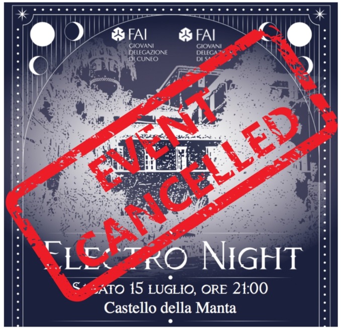 Manta: annullato l’evento di sabato, “Electro Night”