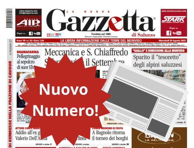 Nuovo Numero del 30 agosto in Edicola!