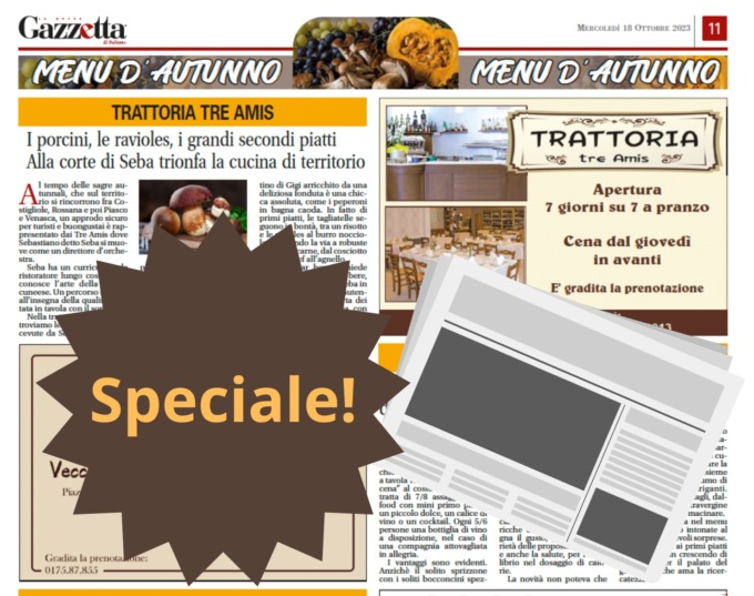 Menù d’Autunno a Saluzzo