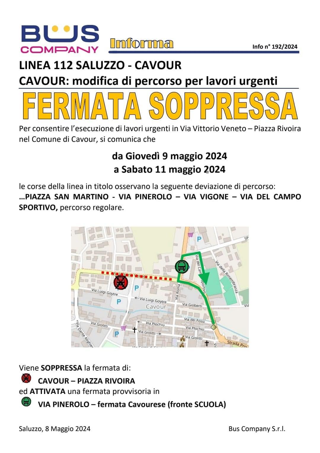 fermata bus saluzzo cavour