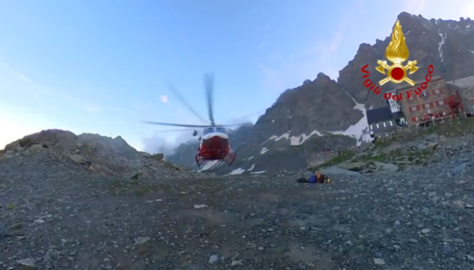 Intervento dei Vigili del Fuoco di Barge sul Monviso