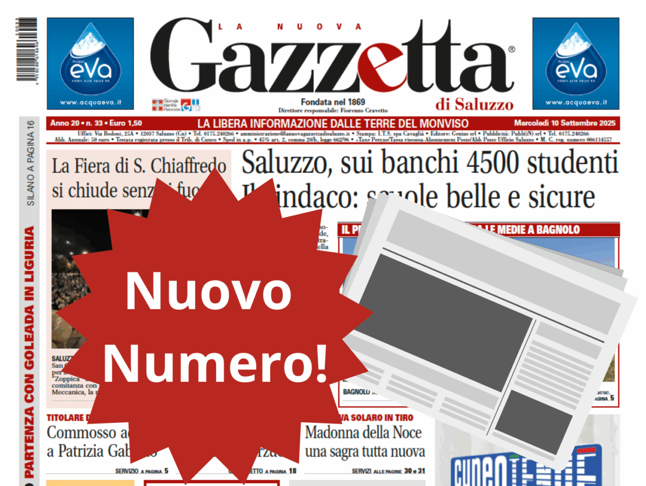Nuovo Numero del 10 settembre in Edicola