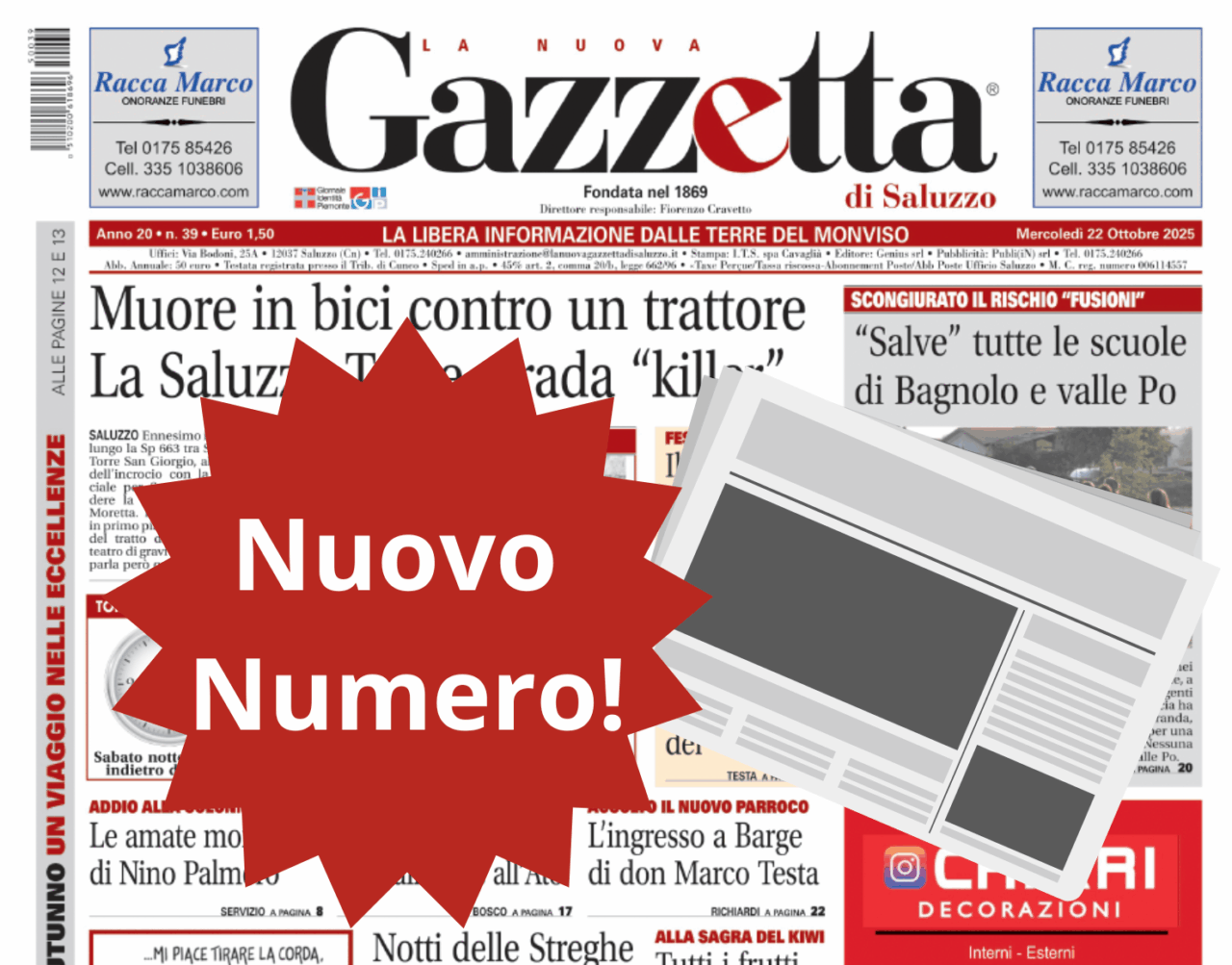 Nuovo Numero del 22 ottobre in Edicola