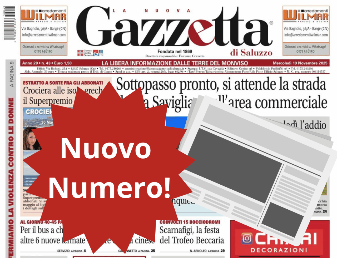 Nuovo Numero del 19 novembre in Edicola
