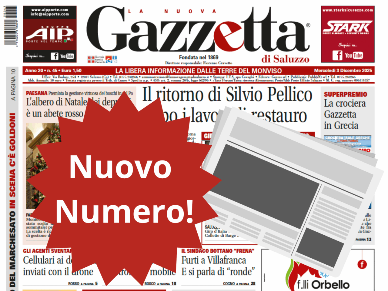 Nuovo Numero del 3 dicembre in Edicola