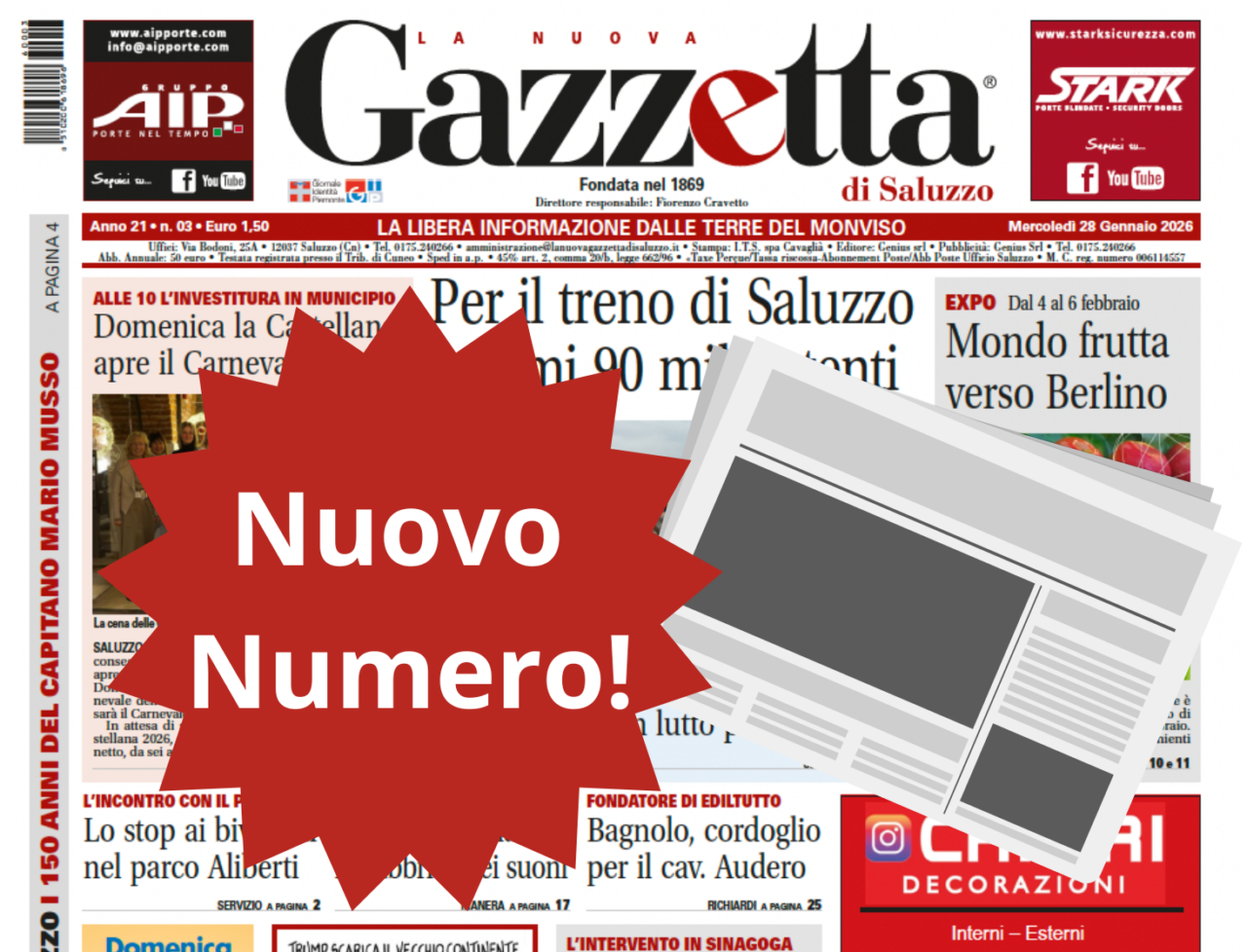 Nuovo Numero del 28 gennaio in Edicola