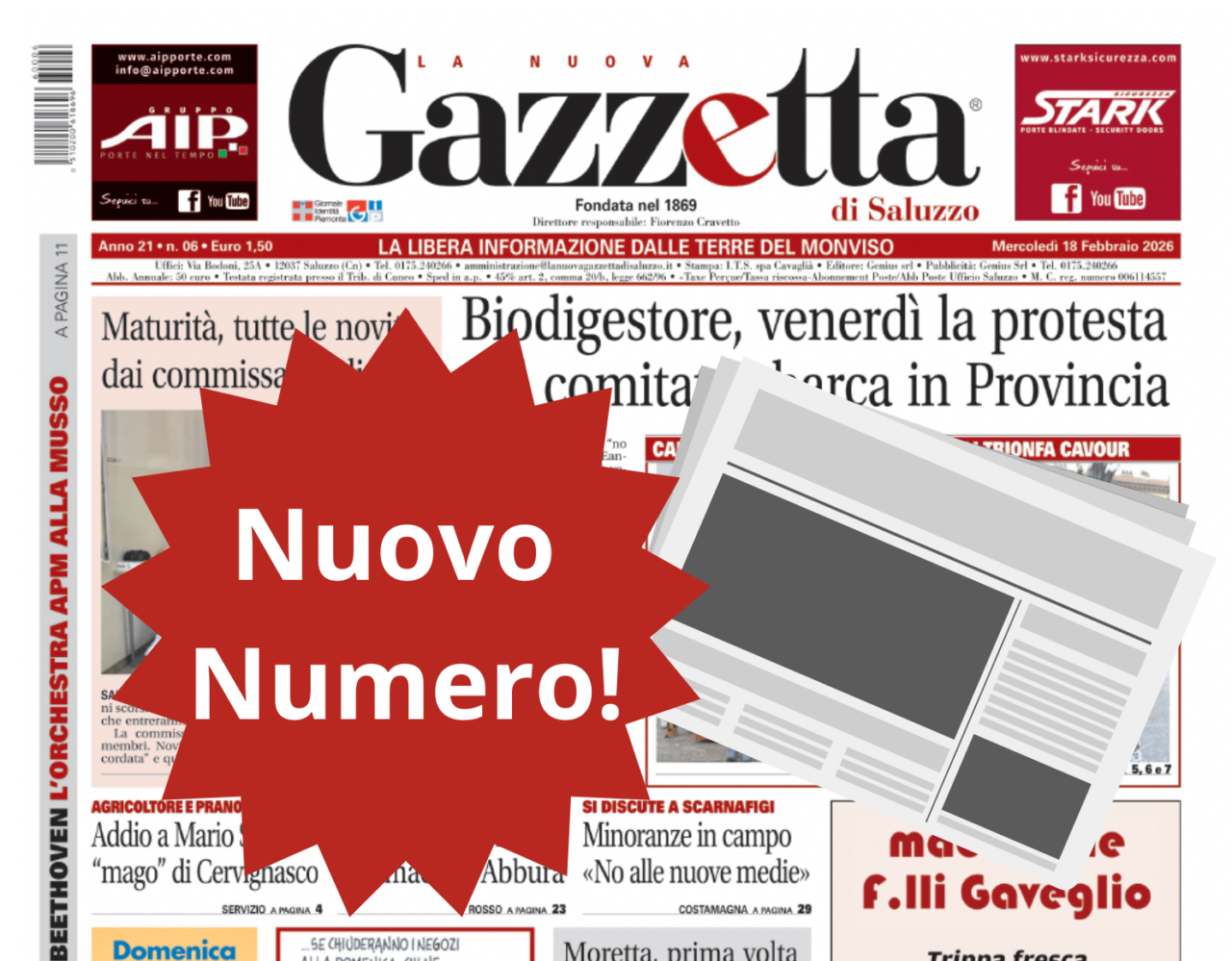 Nuovo Numero del 18 febbraio in Edicola