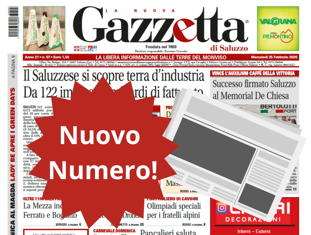 Nuovo Numero del 25 febbraio in Edicola