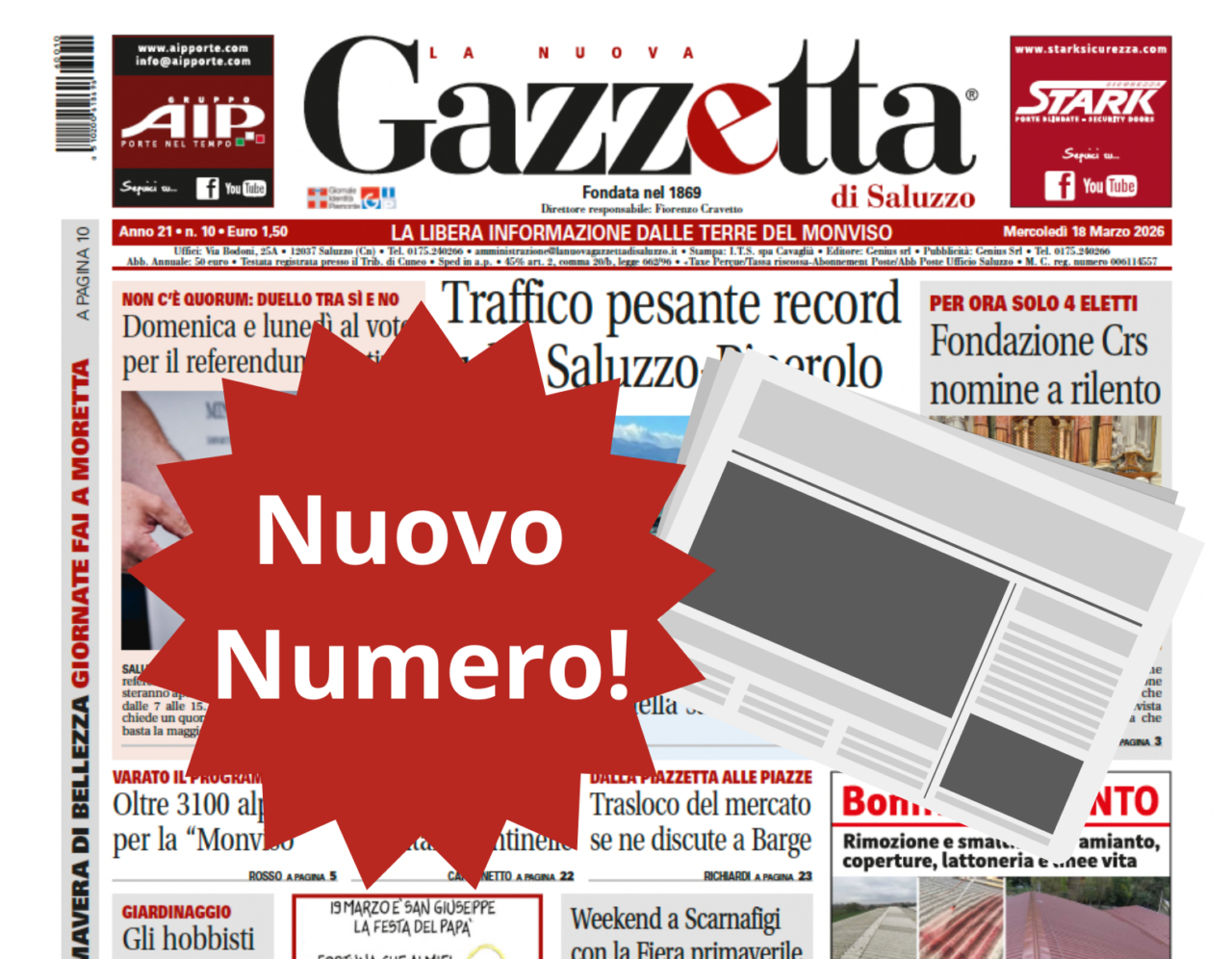 Nuovo Numero del 18 marzo in Edicola