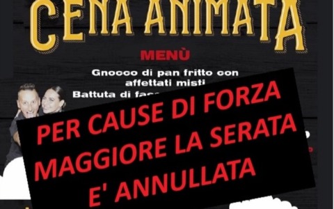 Annulata la Cena Animata a Cavour