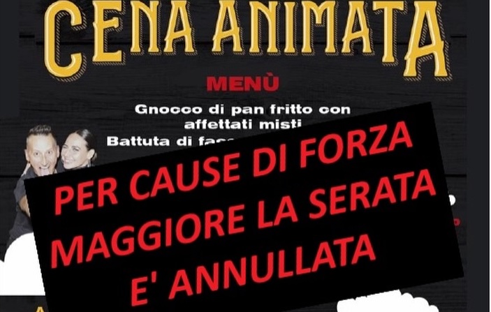 Annulata la Cena Animata a Cavour