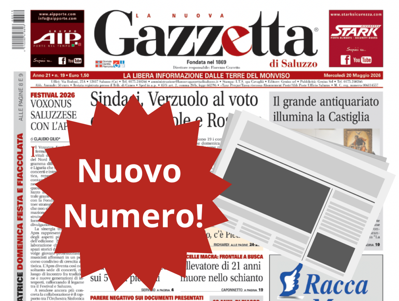 Nuovo Numero del 20 maggio in Edicola