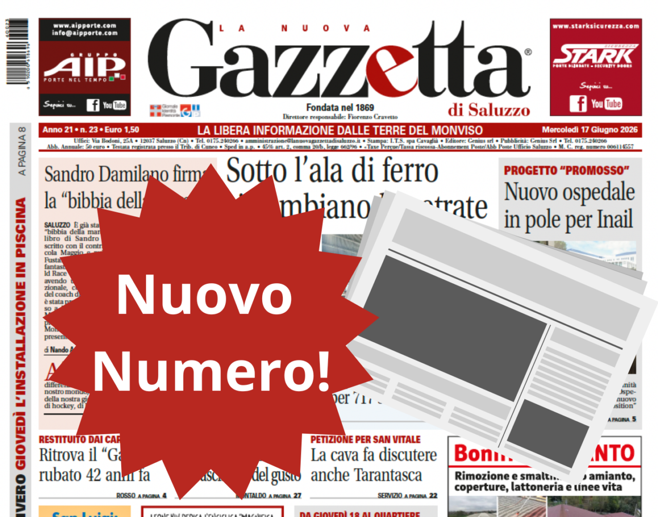 Nuovo Numero del 17 giugno in Edicola