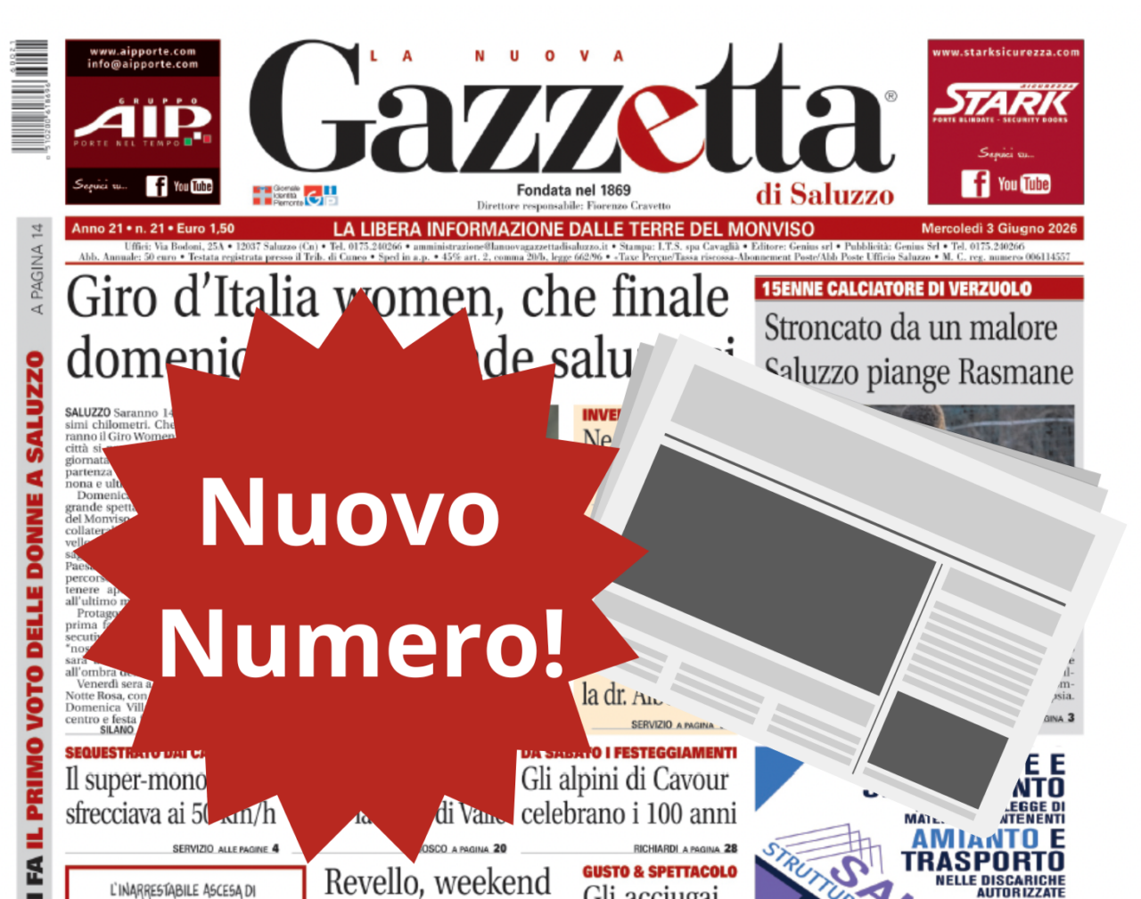 Nuovo Numero del 3 giugno in Edicola