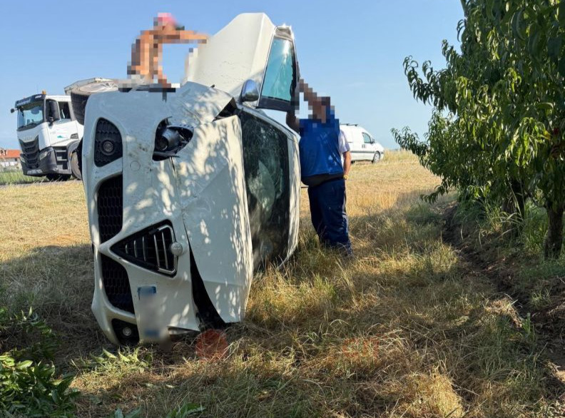 Auto si ribalta in un frutteto in Ruata Eandi: un ferito