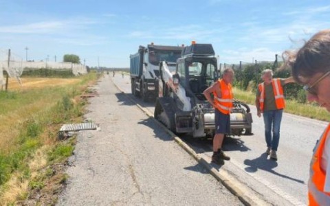 Il cantiere della Provincia sulla Lagnasco-Falicetto