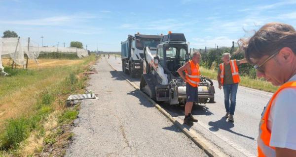 Il cantiere della Provincia sulla Lagnasco-Falicetto