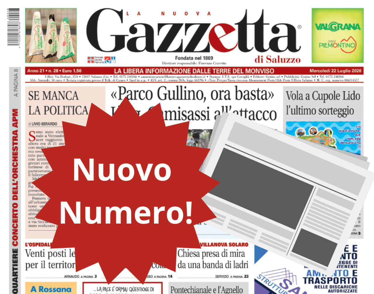 Nuovo numero del 22 luglio in Edicola