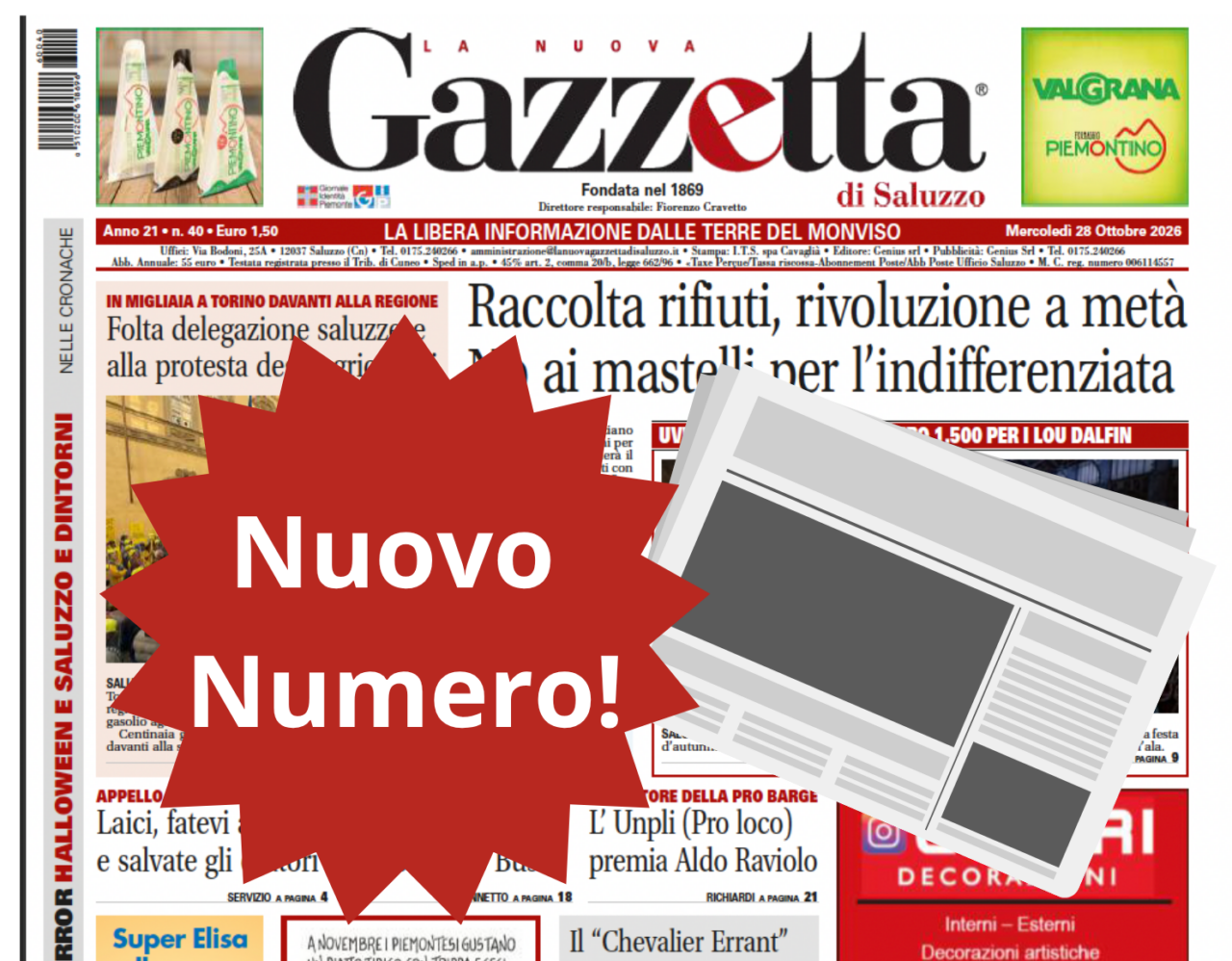 Nuovo numero settimanale del 28 ottobre